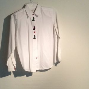 Blouse with dog applique